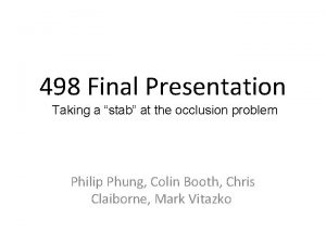 498 Final Presentation Taking a stab at the
