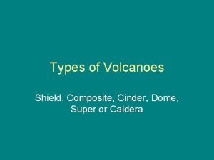 Types of Volcanoes Shield Composite Cinder Dome Super