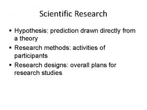 Scientific Research Hypothesis prediction drawn directly from a