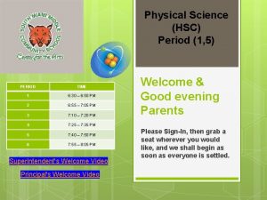 Physical Science HSC Period 1 5 PERIOD TIME