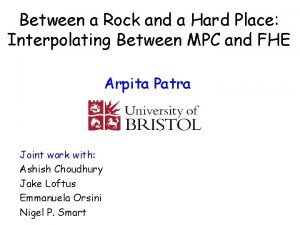 Between a Rock and a Hard Place Interpolating