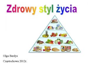 Olga Berdys Czstochowa 2012 r Jak si odywia