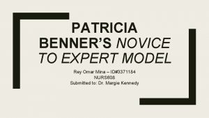 PATRICIA BENNERS NOVICE TO EXPERT MODEL Rey Omar