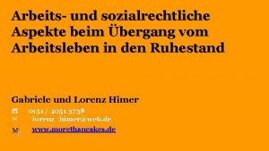 Arbeits und sozialrechtliche Aspekte beim bergang vom Arbeitsleben