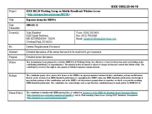 IEEE C 802 20 0416 Project IEEE 802