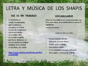 LETRA Y MSICA DE LOS SHAPIS AS ES