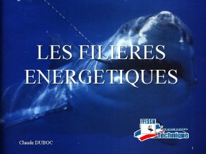 LES FILIERES ENERGETIQUES Claude DUBOC 1 Les filires
