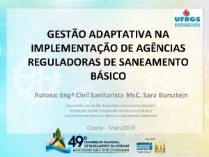 GESTO ADAPTATIVA NA IMPLEMENTAO DE AGNCIAS REGULADORAS DE