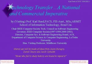 Karl Reed ACSGC 3042002 1 Technology TransferA National