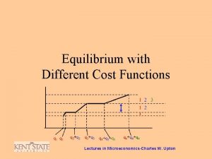 Equilibrium with Different Cost Functions Lectures in MicroeconomicsCharles