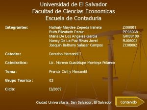 Universidad de El Salvador Facultad de Ciencias Economicas
