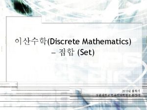 Introduction to Sets 1 6 Sets set object