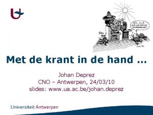 Met de krant in de hand Johan Deprez