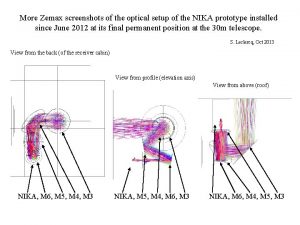 More Zemax screenshots of the optical setup of