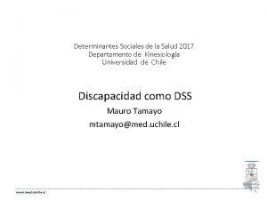 Determinantes Sociales de la Salud 2017 Departamento de