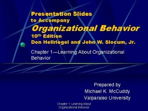 Presentation Slides to Accompany Organizational Behavior 10 th