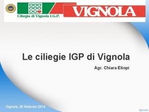 Le ciliegie IGP di Vignola Agr Chiara Etiopi