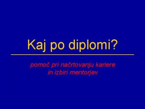 Kaj po diplomi pomo pri nartovanju kariere in