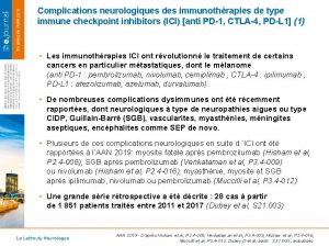 Complications neurologiques des immunothrapies de type immune checkpoint