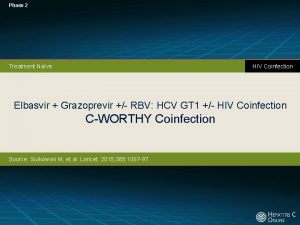 Phase 2 HIV Coinfection Treatment Nave Elbasvir Grazoprevir