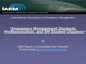 International Association of Emergency Management Emergency Management Students