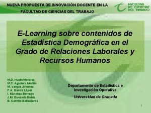 NUEVA PROPUESTA DE INNOVACIN DOCENTE EN LA FACULTAD