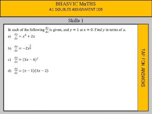 BHASVIC MTHS A 1 DOUBLES ASSIGNMENT 10 B