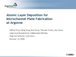 Atomic Layer Deposition for Microchannel Plate Fabrication at