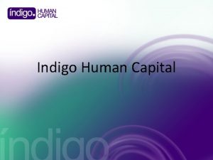 Indigo Human Capital Indigo es un sistema informtico