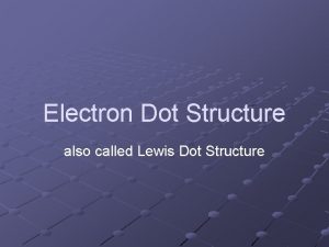 Electron Dot Structure also called Lewis Dot Structure