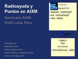 Radioayuda y Puntos en AIXM Seminario AIXM ICAO