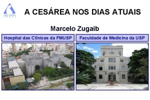 A CESREA NOS DIAS ATUAIS Marcelo Zugaib Hospital