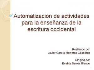 Automatizacin de actividades para la enseanza de la