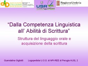 Dalla Competenza Linguistica all Abilit di Scrittura Struttura