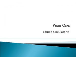 Venas Cava Equipo Circulatorio Las venas Cava La