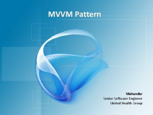 MVVM Pattern Mahender Senior Software Engineer United Health