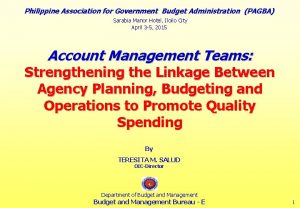 Philippine Association for Government Budget Administration PAGBA Sarabia