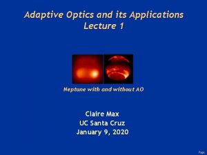 Adaptive Optics and its Applications Lecture 1 Neptune