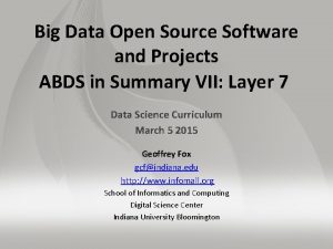 Big Data Open Source Software and Projects ABDS