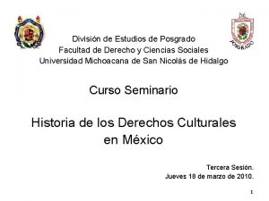 Divisin de Estudios de Posgrado Facultad de Derecho