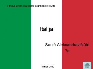 Vilniaus Simono Daukanto pagrindin mokykla Italija Saul Aleksandraviit