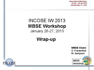 International Workshop 26 Jan 29 Jan 2013 Jacksonville