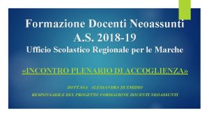 Formazione Docenti Neoassunti A S 2018 19 Ufficio