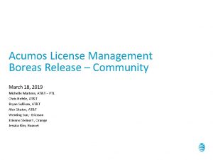 Acumos License Management Boreas Release Community March 18