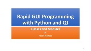 Rapid GUI Programming with Python and Qt Classes