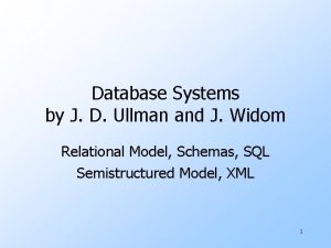 Database Systems by J D Ullman and J