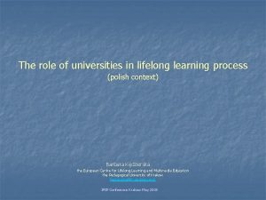 The role of universities in lifelong learning process