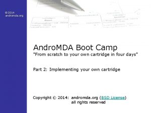 2014 andromda org Andro MDA Boot Camp From