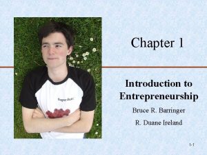 Chapter 1 Introduction to Entrepreneurship Bruce R Barringer