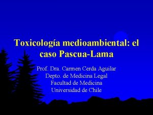 Toxicologa medioambiental el caso PascuaLama Prof Dra Carmen